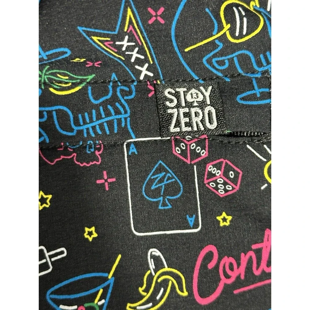 Zero Foxtrot Contraband Ripstop Board Shorts 7” Mens L Unlined Skulls Neon 2024